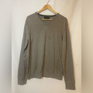 Banana Republic Mens Sweater Large Taupe V Neck Knit Pullover D045
